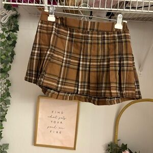 Forever 21 Plaid Brown Skirt
